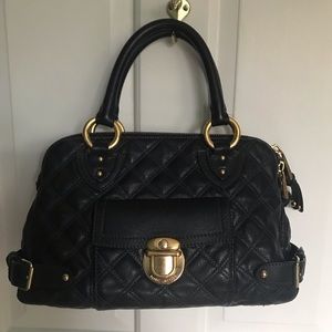Marc Jacobs quilted leather black satchel handbag